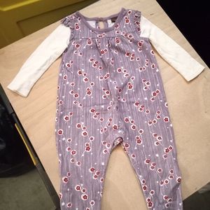 NWOT 6-12m Tea Purple and White with Flowers Onesie